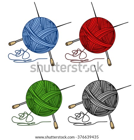 Set Of Balls Of Threads Stock Vector 376639435 : Shutterstock