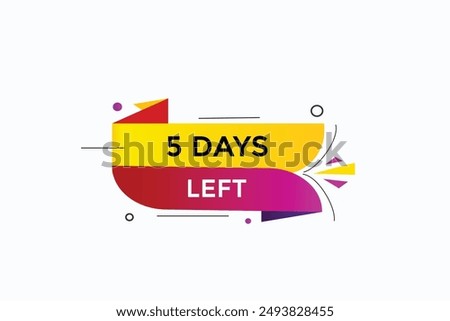 5 days left, icon, stile, timer, countdown, clock, time,  background, template,5 days left countdown, sticker, left banner, business, sale, label button
