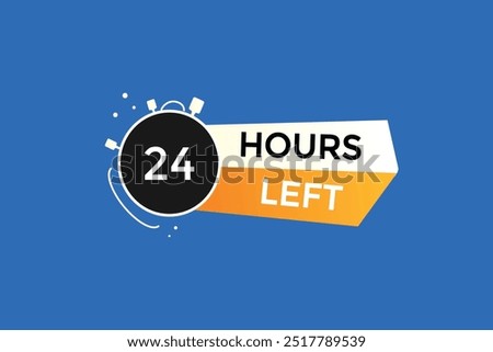 24 hours left, icon, stile, timer, countdown, clock, time,  background, template, 24 hours left, countdown, sticker, left banner, business, sale, label button
