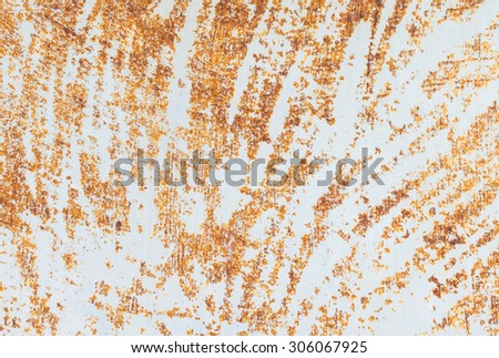 rusty metal surface with white paint flaking and cracking texture, background