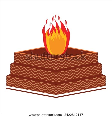 Hawan Hindu Religion Spiritual Fire Vector Illustration