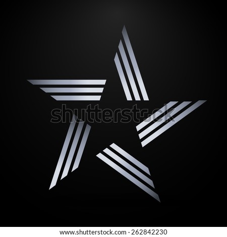 Abstract star made from silver lines