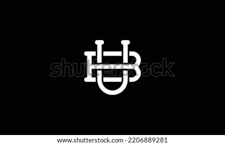 Professional and Minimalist Letter UB BU Logo Design, Editable in Vector Format in Black and White Color