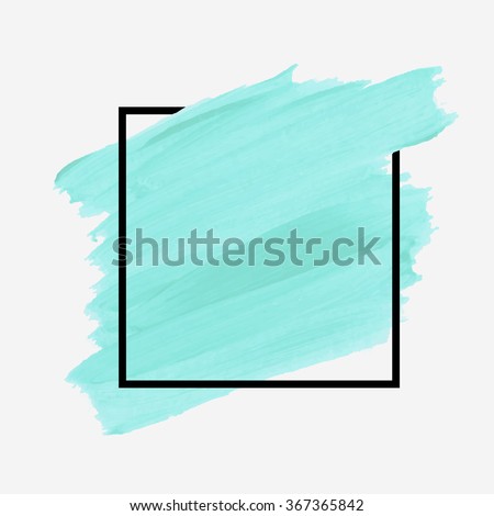 Original grunge brush paint texture design logo acrylic stroke poster over square frame vector. Rough paper hand painted vector. Perfect element design for headline, logo and banner. 