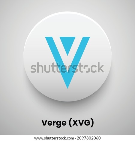 Creative block chain based crypto currency Verge (XVG) logo vector illustration design. Can be used as currency icon, badge, label, symbol, sticker and print background template