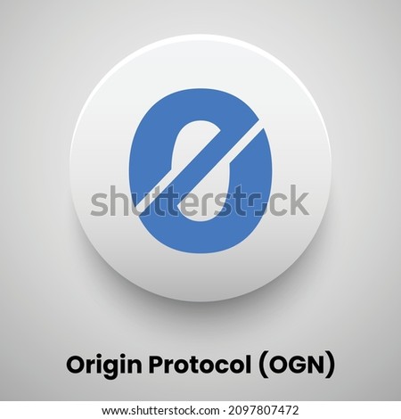 Creative block chain based crypto currency Origin Protocol (OGN) logo vector illustration design. Can be used as currency icon, badge, label, symbol, sticker and print background template