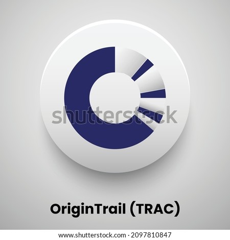 Creative block chain based crypto currency Origin Trail (TRAC) logo vector illustration design. Can be used as currency icon, badge, label, symbol, sticker and print background template