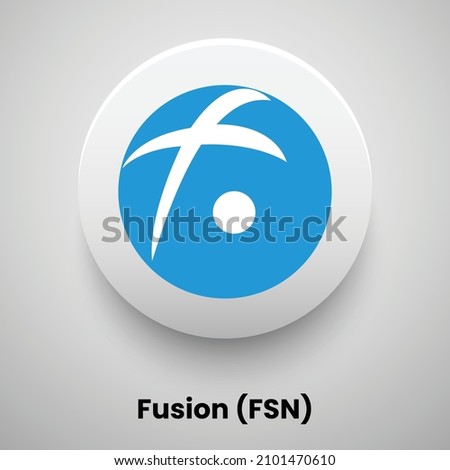 Creative block chain based crypto currency Fusion (FSN) logo vector illustration design. Can be used as currency icon, badge, label, symbol, sticker and print background template