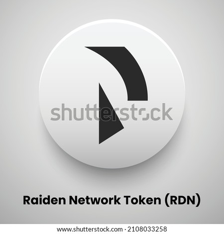 Creative block chain based crypto currency Raiden Network Token (RDN) logo vector illustration design. Can be used as currency icon, badge, label, symbol, sticker and print background template