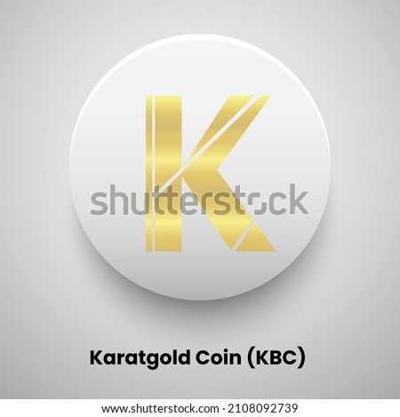 Creative block chain based crypto currency Karatgold Coin (KBC) logo vector illustration design. Can be used as currency icon, badge, label, symbol, sticker and print background template