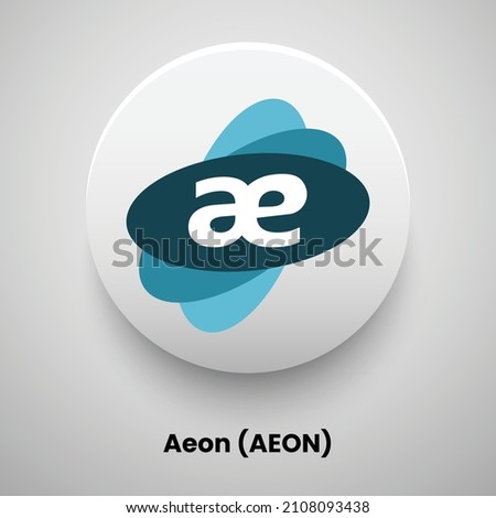 Creative block chain based crypto currency Aeon (AEON) logo vector illustration design. Can be used as currency icon, badge, label, symbol, sticker and print background template