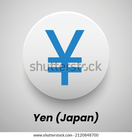Japanese International Currency symbol Yen vector illustration template. Can be used as badge, sticker, emblem, and label design.