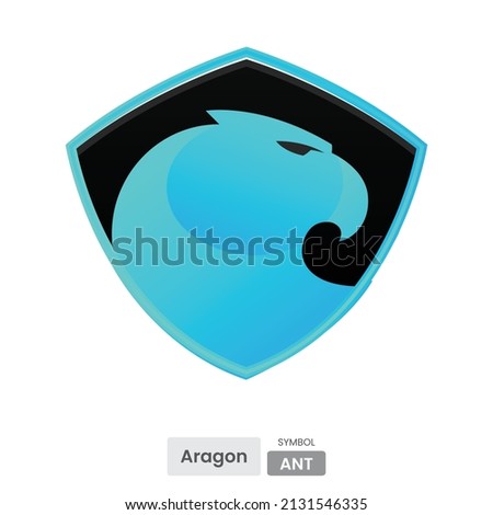 Aragon ANT crypto currency symbol logo template. Altcoin vector illustration template. Block chain based futuristic and decentralized virtual payment money concept.