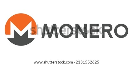 Monero XMR crypto currency symbol logo template. Altcoin vector illustration template. Block chain based futuristic and decentralized virtual payment money concept.