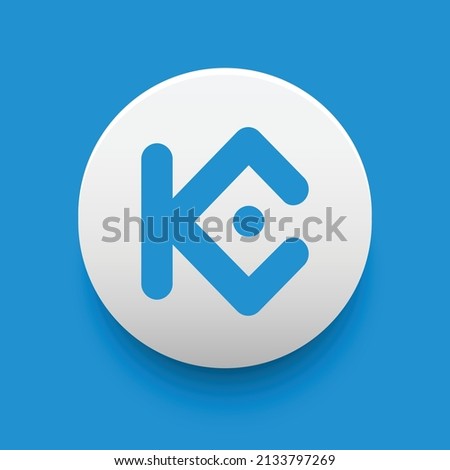 Blockchain based secure Cryptocurrency coin KuCoin Token (KCS) icon isolated on colored background. Digital virtual money tokens. Decentralized finance technology illustration. Altcoin Vector logos.