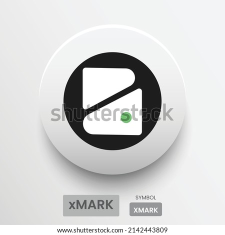 Blockchain based secure Cryptocurrency coin XMARK (XMARK) icon isolated on colored background. Digital virtual money tokens. Decentralized finance technology illustration. Altcoin Vector logos.