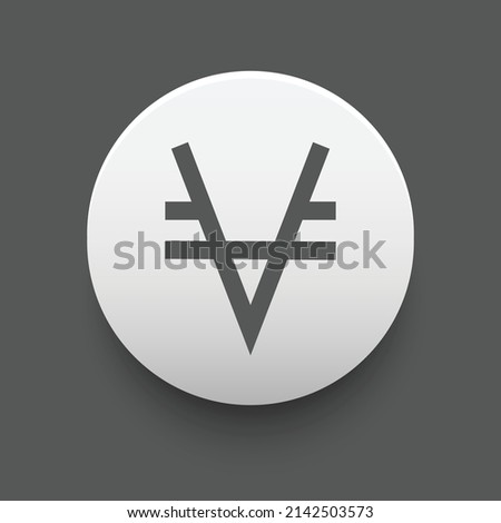 Blockchain based secure Cryptocurrency coin Viacoin (VIA) icon isolated on colored background. Digital virtual money tokens. Decentralized finance technology illustration. Altcoin Vector logos.