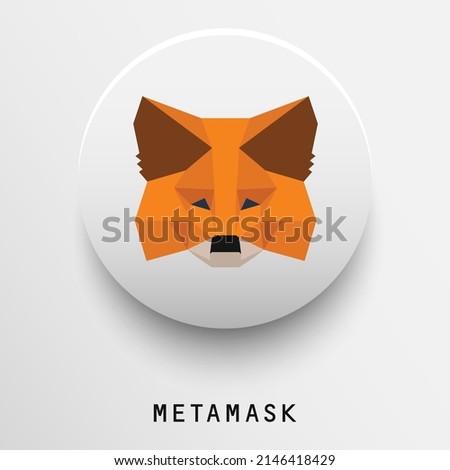 Metamask crypto currency wallet logo vector illustration. Can be used as sticker, badge, emblem, icon and crypto coin symbol