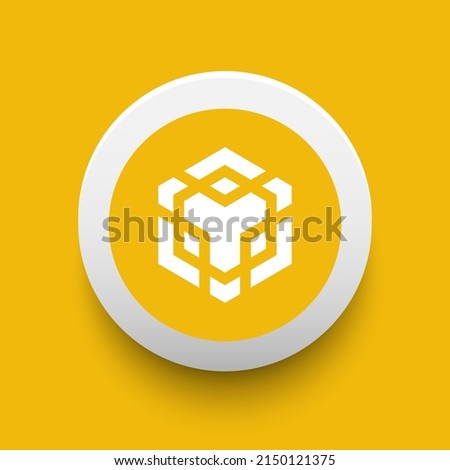 Blockchain based secure Cryptocurrency coin Wrapped BNB (WBNB) icon isolated on colored background. Digital currency. Altcoin symbol. Vector Illustration