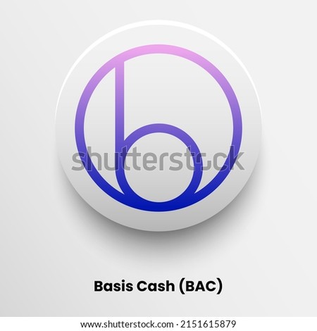 Creative block chain based crypto currency Basis Cash (BAC) logo vector illustration design. Can be used as icon, badge, label, symbol, sticker and print background template