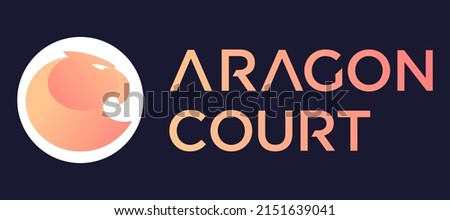 Aragon Court cryptocurrency with symbol ANJ logo with typography. Crypto logotype vector illustration of digital currency brand. 