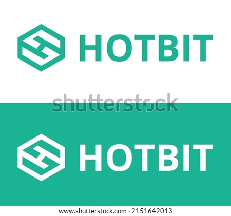 Hotbit Token cryptocurrency with symbol HTB logo with typography. Crypto logotype vector illustration of digital currency brand. 