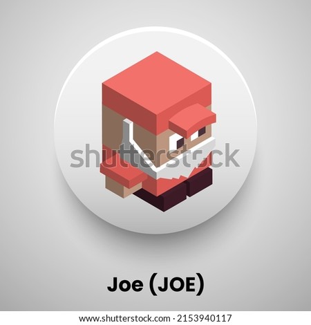Creative block chain based crypto currency Joe (JOE) logo vector illustration design. Can be used as currency icon, badge, label, symbol, sticker and print background template