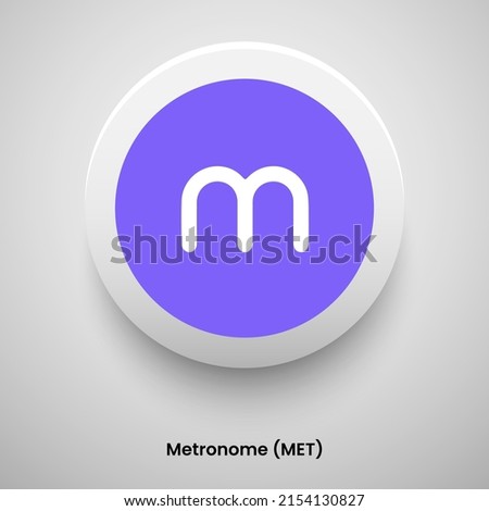 Creative block chain based crypto currency Metronome (MET) logo vector illustration design. Can be used as currency icon, badge, label, symbol, sticker and print background template