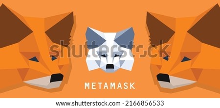 Metamask Crypto currency and virtual cash exchange vector illustration banner and background 