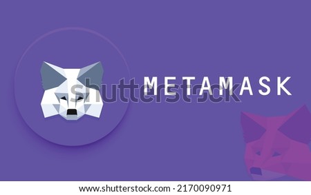 Metamask crypto currency exchange logo vector illustration background and banner template