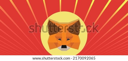 Metamask crypto currency trading wallet icon and logo vector illustration template