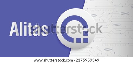 Alitas (ALT) crypto currency coin technology vector illustration banner