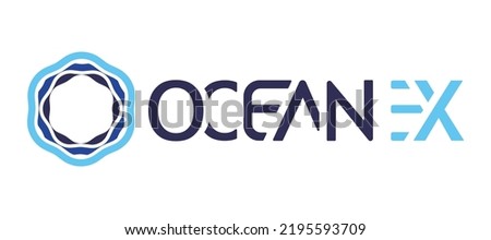 OceanEx Token (OCE) crypto currency coin logo and symbol vector technology banner and background illustration