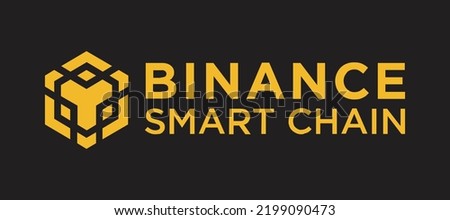 Binance Smart Chain (BSC) crypto currency logo and symbol vector illustration banner and background template