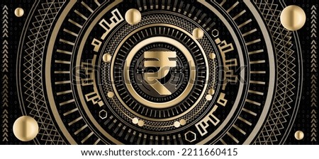 Digital Rupee INR Golden Artwork for Indian Currency Vector wallpaper