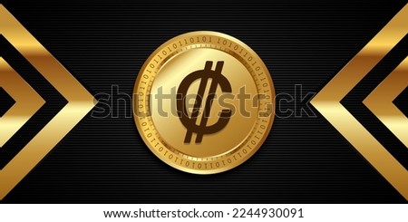 Colon currency symbol coin of costa rica banner