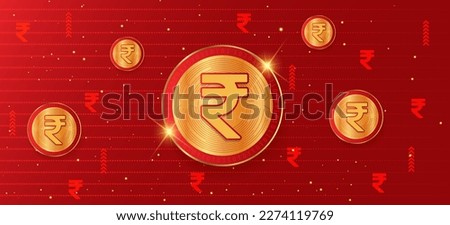 Rupee currency symbol of India vector illustration banner and background