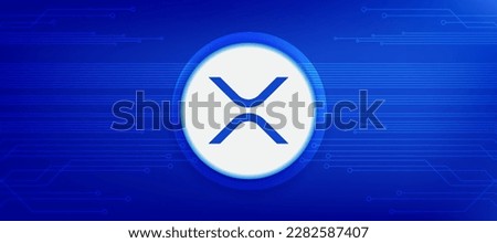 Xrp (XRP) cryptocurrency vector illustration banner