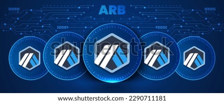 Arbitrum ARB Cryptocurrency wallpaper and banner vector illustration
