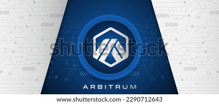 Arbitrum ARB crypto currency Banner vector template