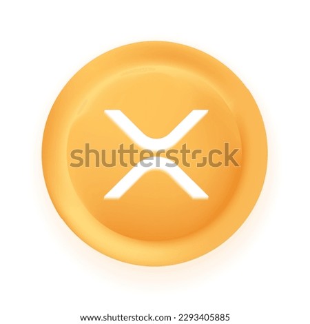 Xrp (XRP) crypto currency 3D coin vector illustration isolated on white background. Can be used as virtual money icon, logo, emblem, sticker and badge designs.