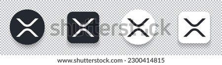 Xrp (XRP) crypto currency logo symbol set isolated on transparent background vector