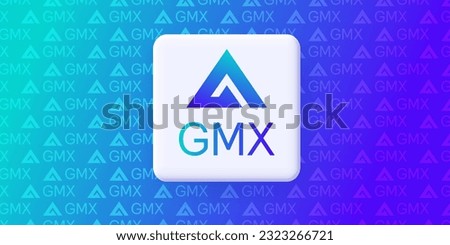 Gmx (GMX) crypto currency vector logo design and background banner template