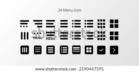 Website list item pack.Hamburger menu line icons