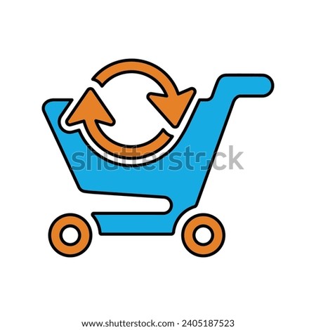 Synchronize cart, refresh, sync icon, Perfect use for print media, web, stock images, commercial use or any kind of design project.