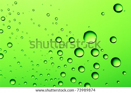 Close-up of water drops on glass surface as background.
