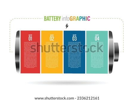 battery infographics vector. Business concept with 7 to 2 options, parts, steps or processes.