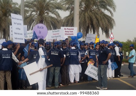 DUBAI - UAE - APRIL 06 2012: A group peacemakers during the \