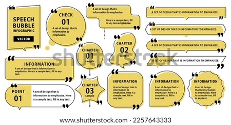 Emphasizing speech bubble info design vector material deviation yellow