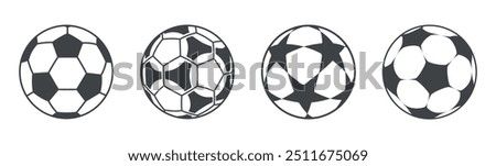 Football or soccer ball flat vector icon simple black style